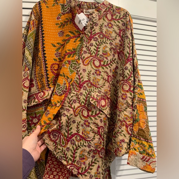 NWT Kantha Bae oversized cotton top boho hippie oversized floral maximalist - Picture 4 of 6